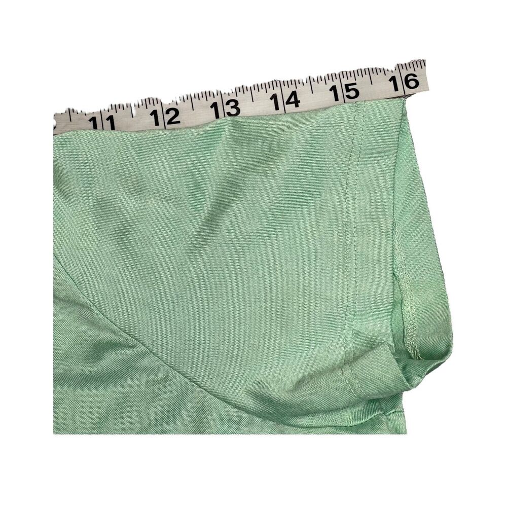 Fila Active T-Shirt Women Medium Mint Green Stretch V-Neck Short Sleeve Pullover - Picture 6 of 7
